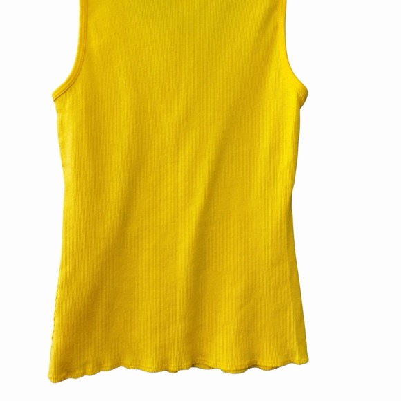 VTG Y2K Old Navy Womens Embroidered Strawberry Ribbed Lace Up Tank Size M Yellow - Picture 7 of 13
